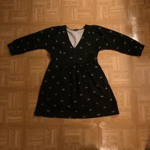 Madewell Black Floral Corduroy Dress, size XS